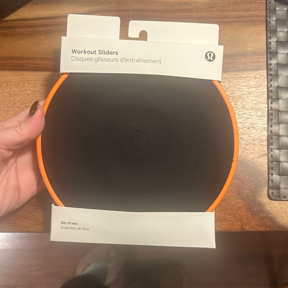 Lululemon Workout Sliders - Black and Orange